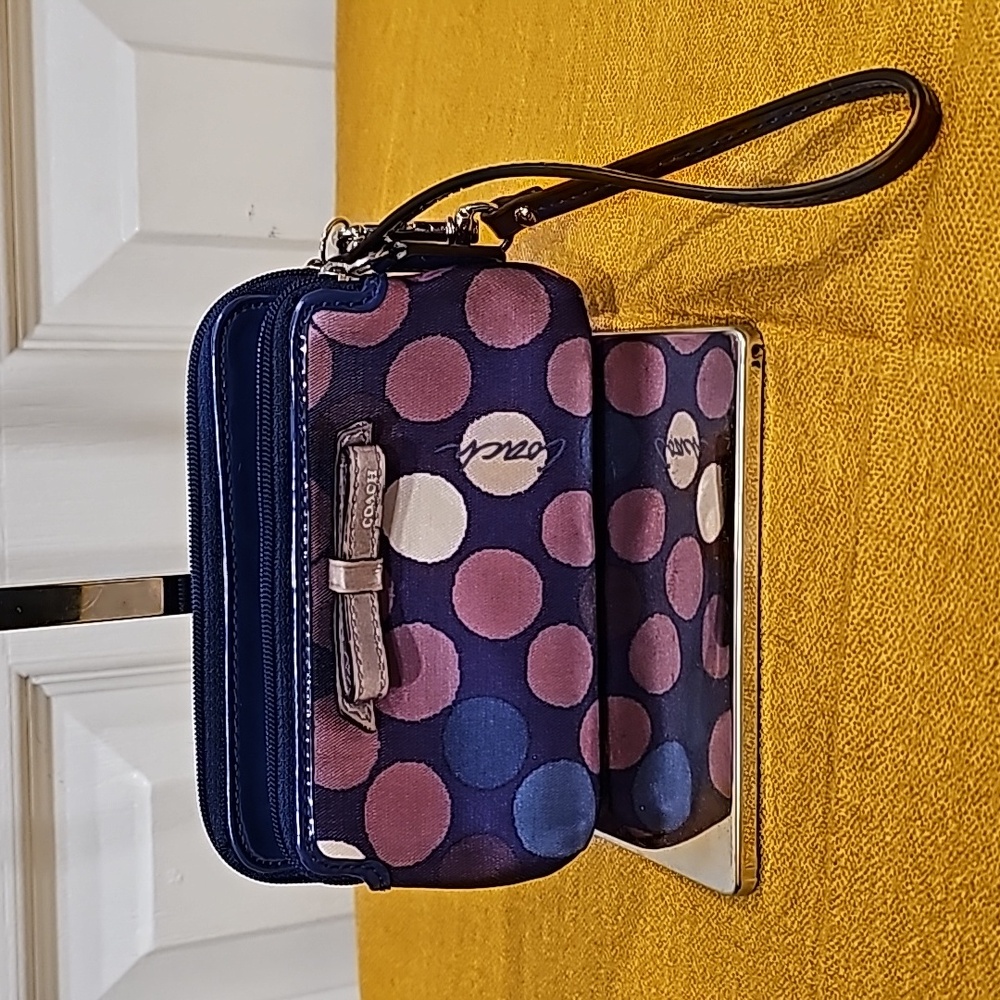 Coach Bow Polka Dot Tech Wallet